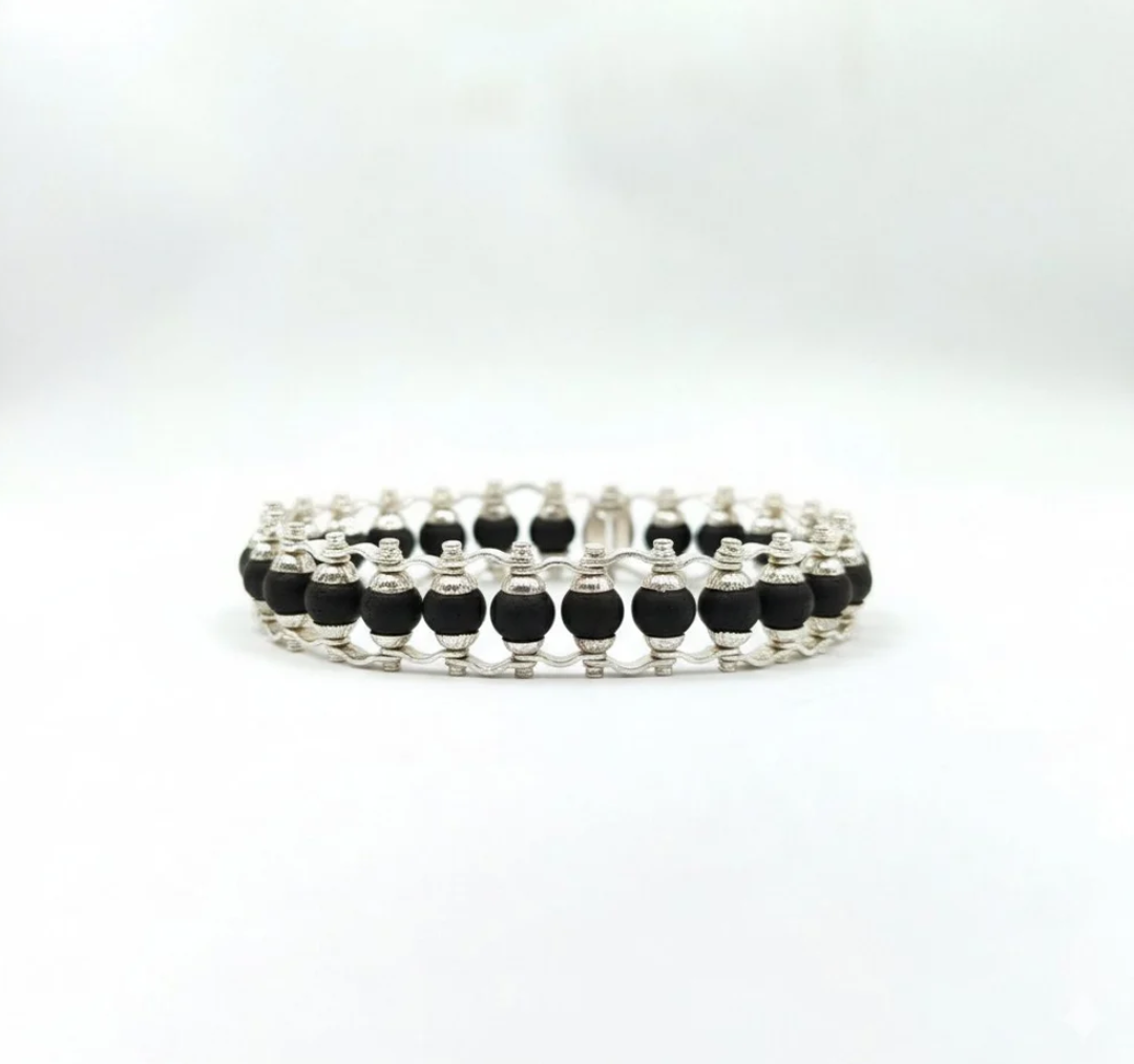 Karungali Silver Plated Bracelet