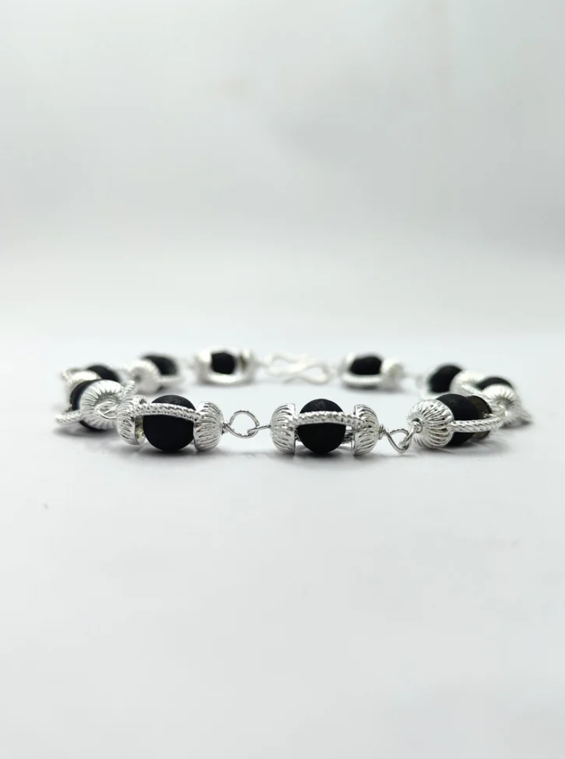 Karungali bracelet silver capping