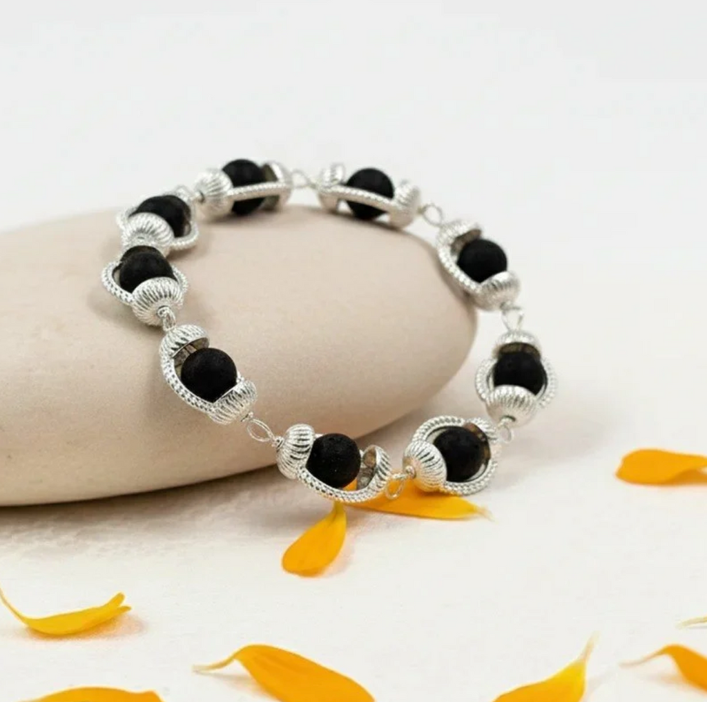 Karungali bracelet silver capping