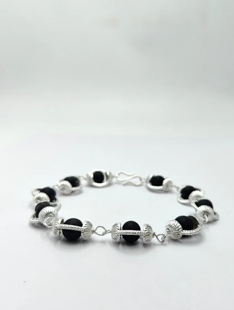 Karungali bracelet silver capping