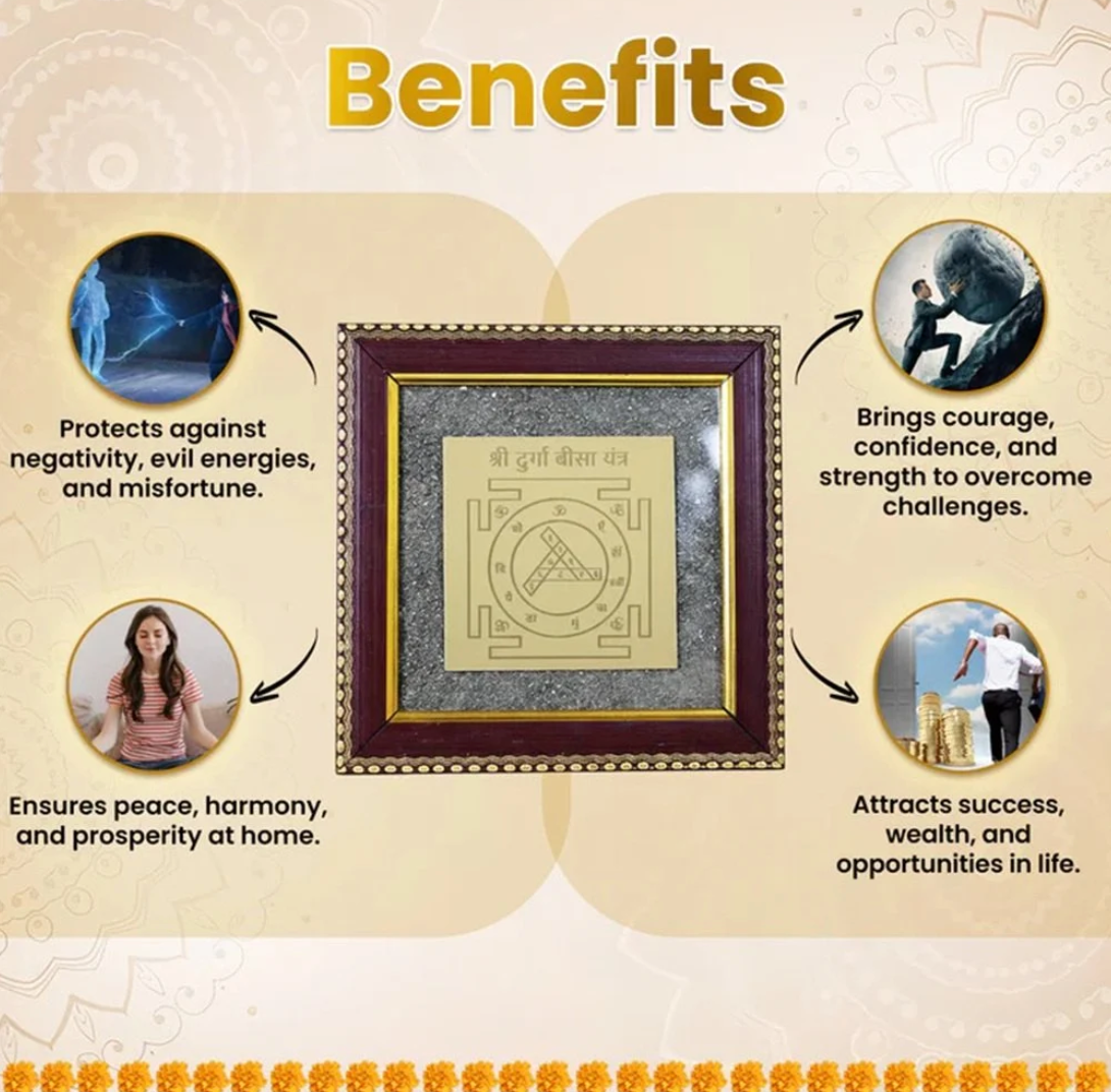 Durga Bisa Yantra On Pyrity Frame