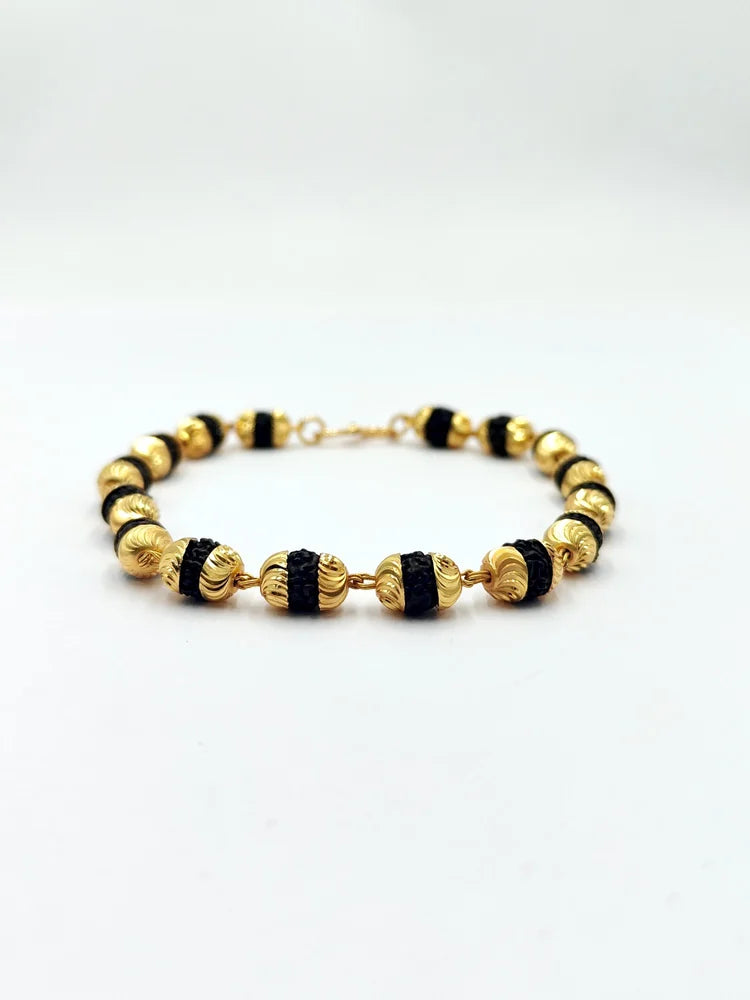 Rudraksha Bracelet With Gold Capping