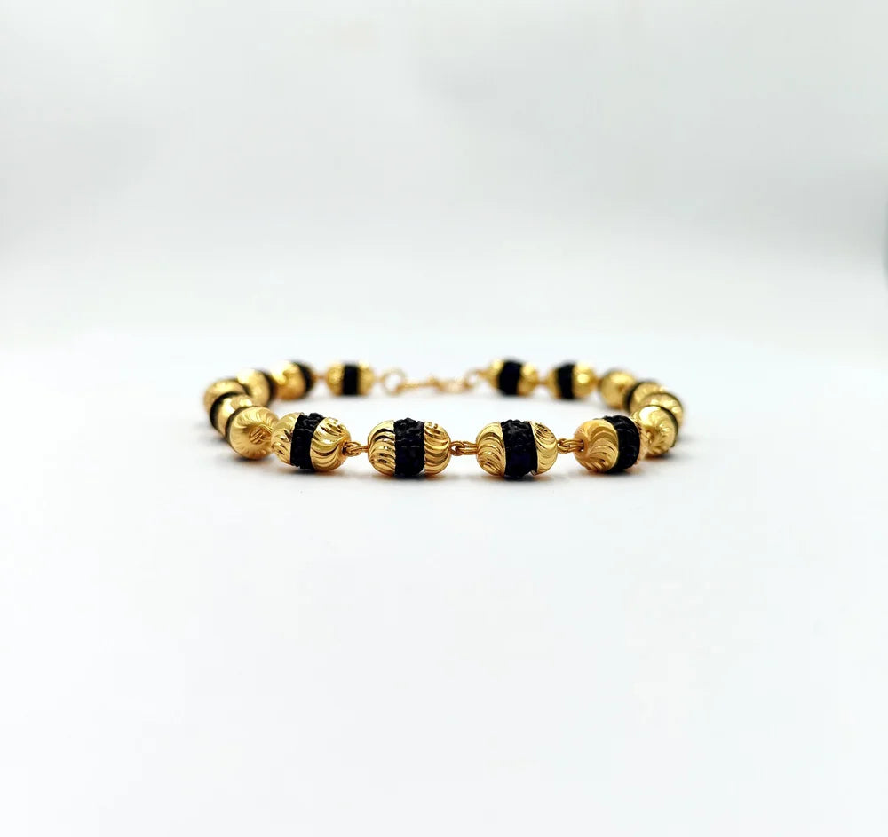 Rudraksha Bracelet With Gold Capping