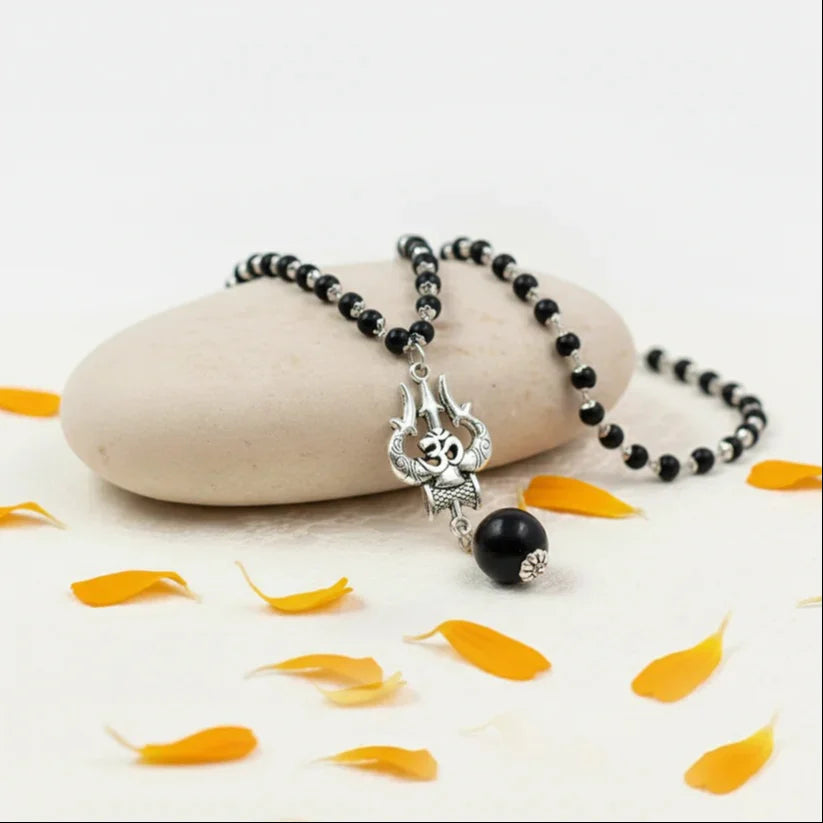 Metal Dhanyog Bracelet + Karungali mala with trishul