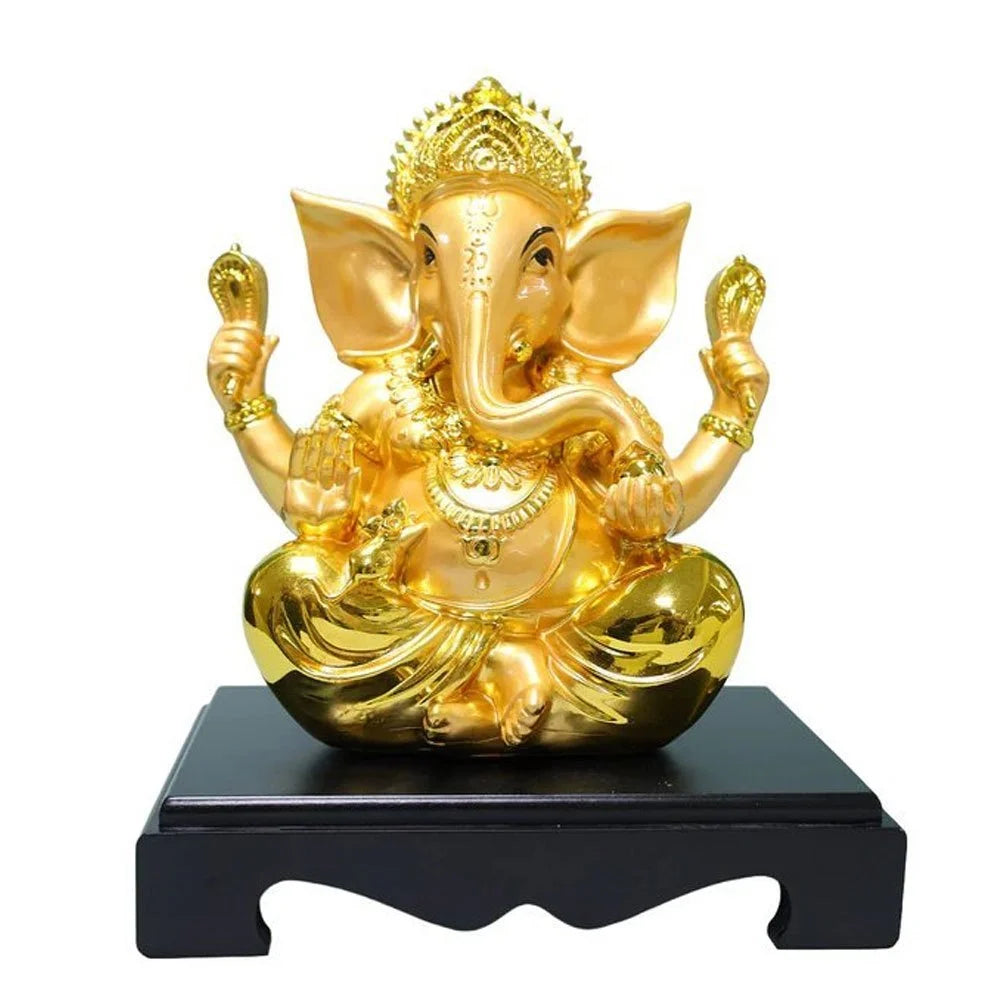 Medium Size Golden Ganesh Statue