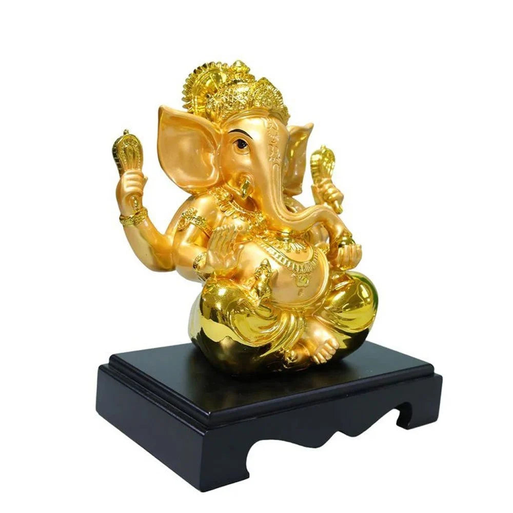 Medium Size Golden Ganesh Statue