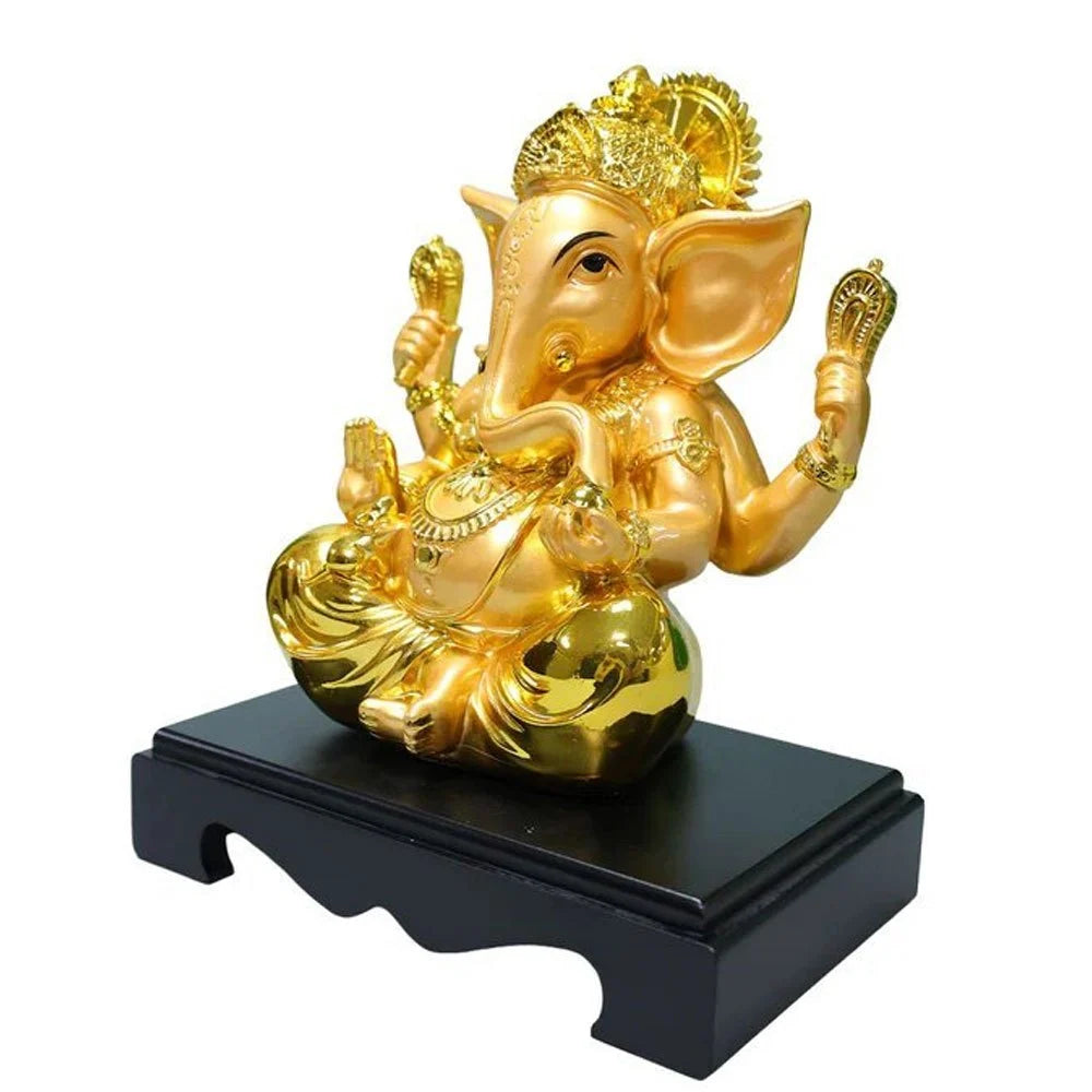 Medium Size Golden Ganesh Statue