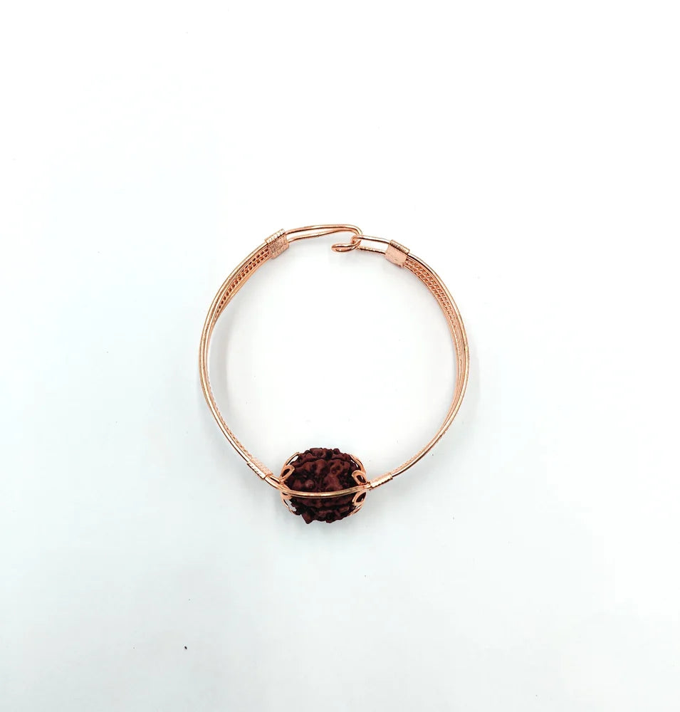 Panchmukhi Rudraksha Brass Bracelet
