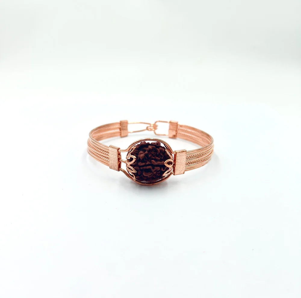 Panchmukhi Rudraksha Brass Bracelet