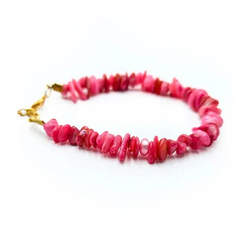 Pink Mother of Pearl Chips Bracelet