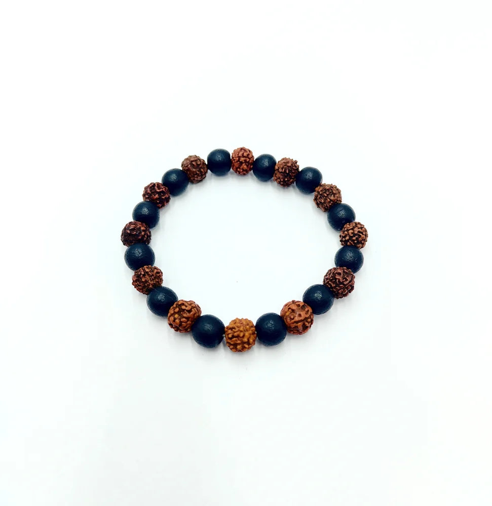 Rudraksha with karungali bracelet
