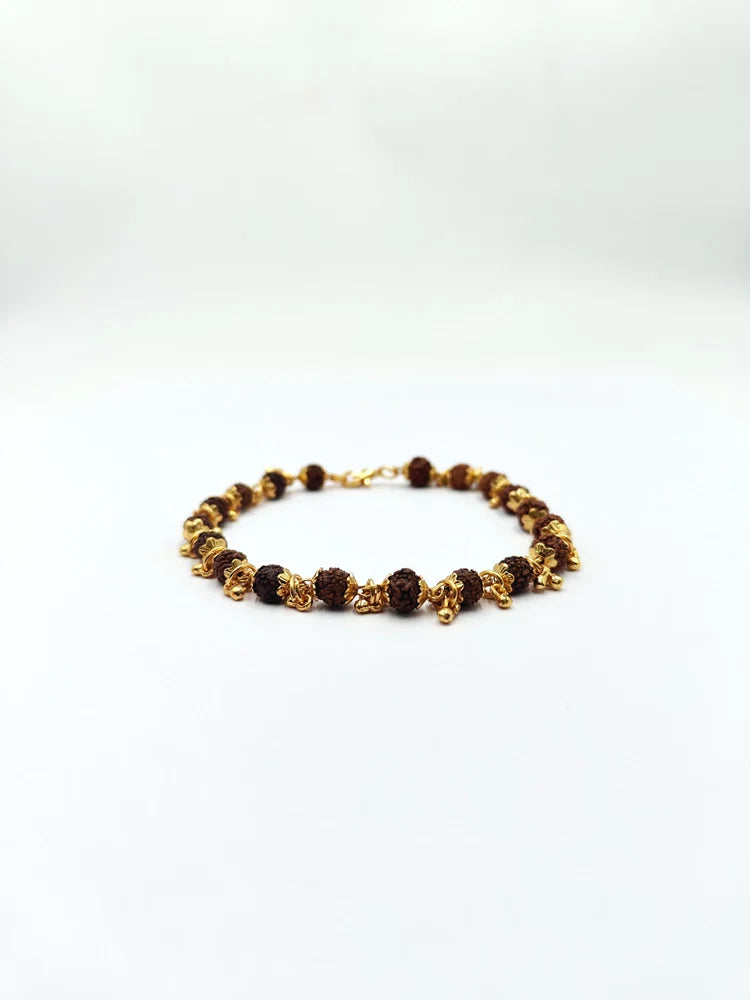 Rudraksha with golden capping bracelet ( women)
