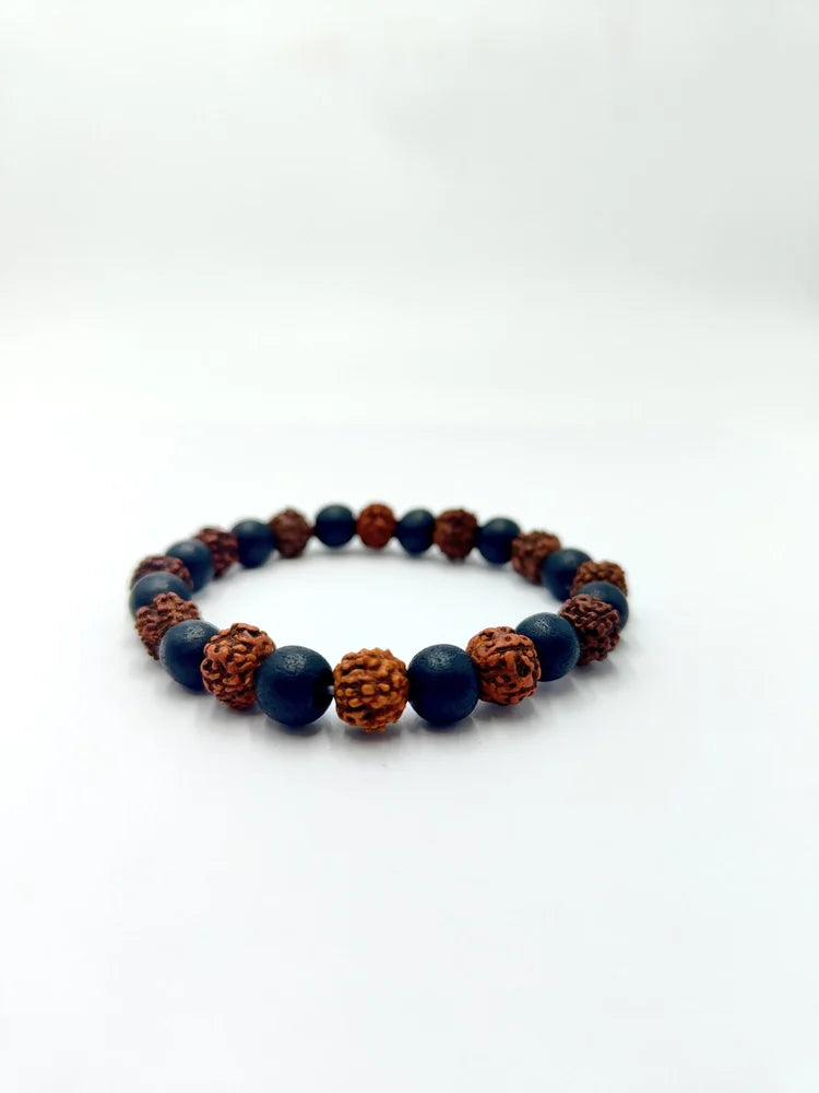 Rudraksha with karungali bracelet