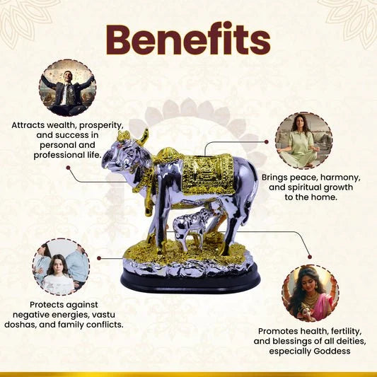 Silver Kamdhenu Cow Statue
