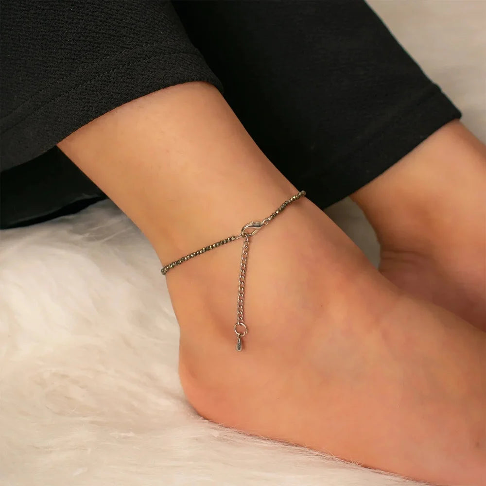 Raw Pyrite Anklet Set Of 2