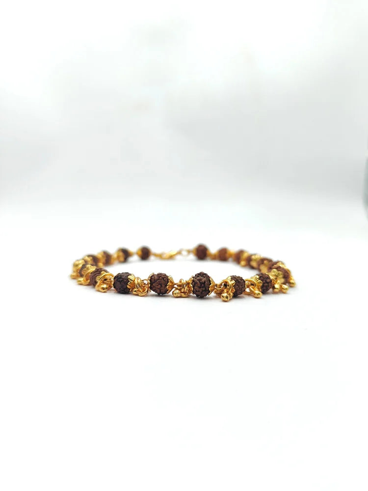 Rudraksha with golden capping bracelet ( women)