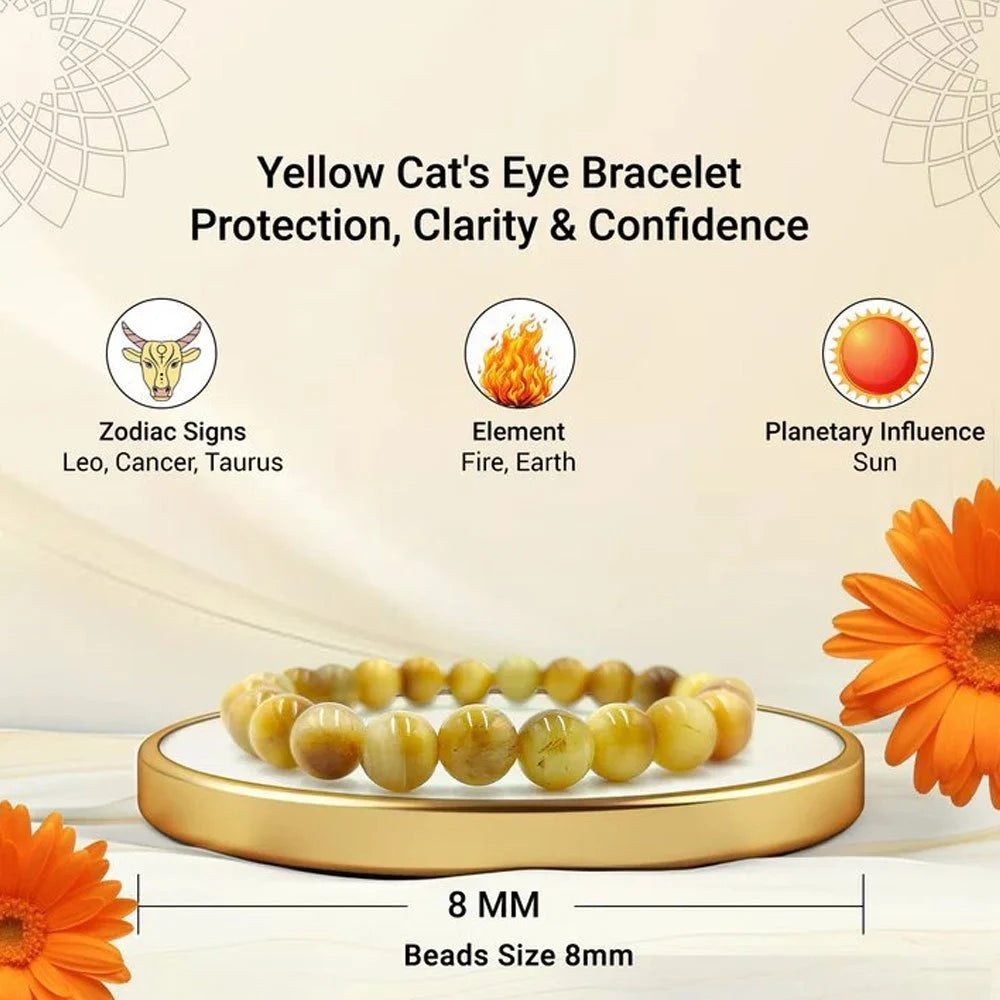 Yellow Cats Eye Crystal Bracelet